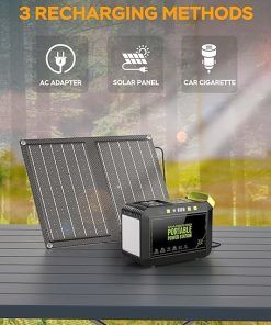 Marbero 88Wh Solar Generator with 21W Solar Panel and 10000mAh Power Bank 2