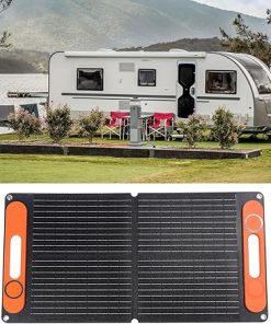 80W Foldable Solar Panel Backpack Charger for Camping USB C Waterproof 2