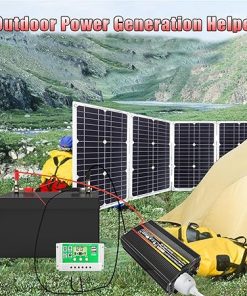 Off-Grid Solar Panel Kit with Pure Sine Wave Inverter System  
100W Solar Panel Kit with 50A PWM Charge Controller Included 2