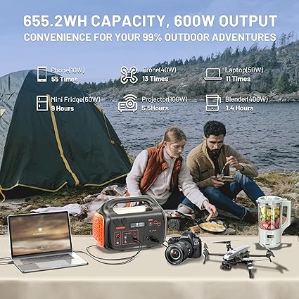 Mondawe 600W Portable Power Station Solar Generator for Camping 2 Mondawe 600W Portable Power Station Solar Generator for Camping - Image 2