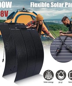 100W Flexible Monocrystalline Solar Panel for RVs and Boats 2PCS 2