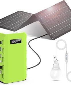 Powkey 24000mAh Portable Power Bank with 30W Solar Panel for Camping