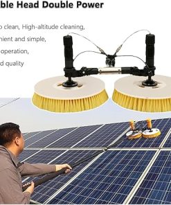 Electric Solar Panel Cleaner Tool with Double Head Kit and Adjustable Length 2