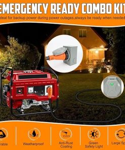 15FT 50 Amp Generator Cord and Power Inlet Box 125/250V NEMA 14-50P 2