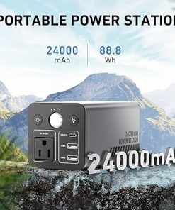 Portable Power Station 100W Portable Power Bank with AC Outlet 24000mAh 2
