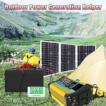 100W Portable Solar Kit with Lightweight Inverter for Camping RV 2 100W Portable Solar Kit with Lightweight Inverter for Camping RV - Image 2