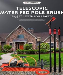Solar Panel and Glass Cleaning Brush with 36FT Water Fed Pole Kit 2