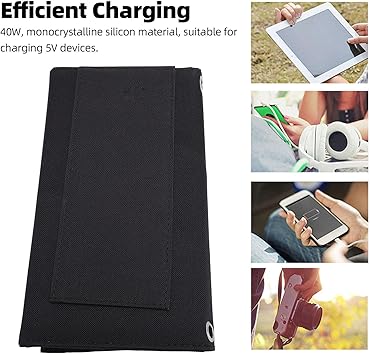 40W Foldable Solar Panel Fast Charging Portable Charger for Camping 2 40W Foldable Solar Panel Fast Charging Portable Charger for Camping - Image 2