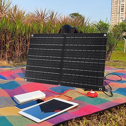 60W Foldable Solar Panel ETFE with Controller OBD Plug for 12V Devices 2 60W Foldable Solar Panel ETFE with Controller OBD Plug for 12V Devices - Image 2